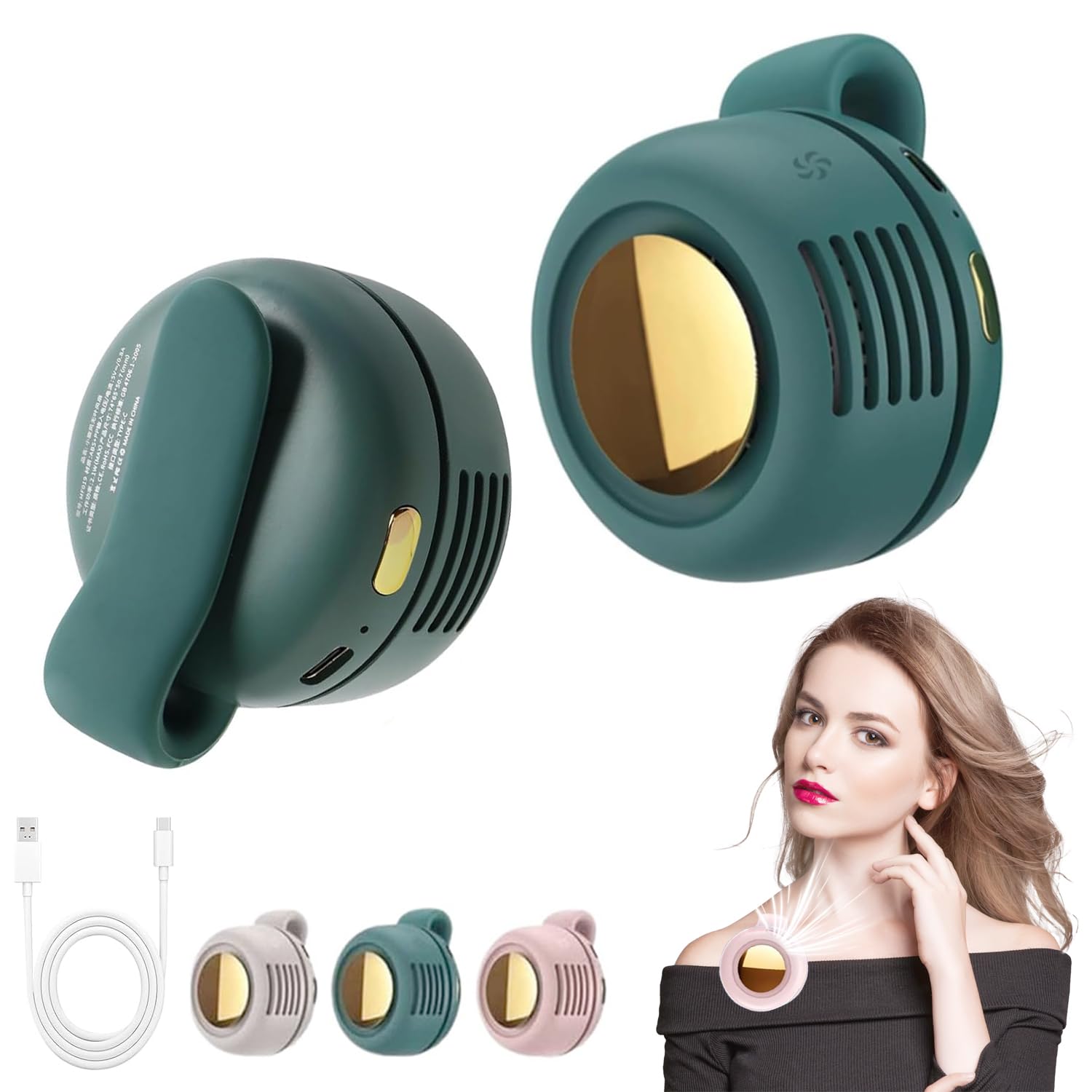 Portable Clip-On Neck Fan - USB Rechargeable