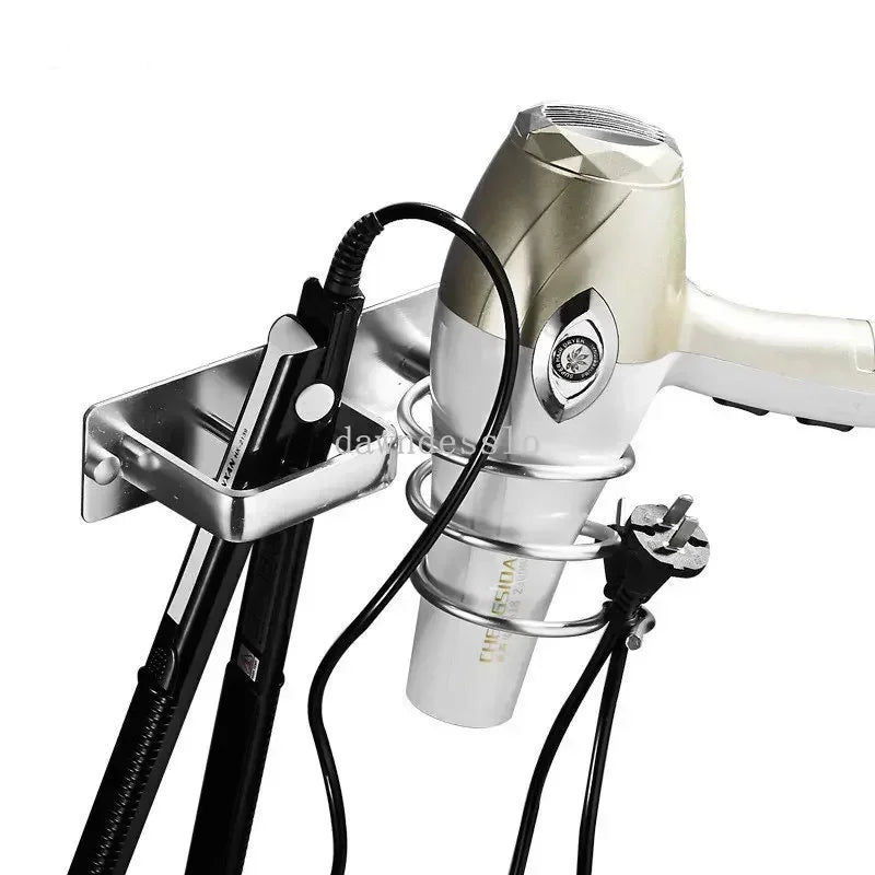 Hair Dryer Holder Organized Rack Wall Mounted Hair Straightener Stand Bathroom Shelf Storage Shelves Accessories Shelves