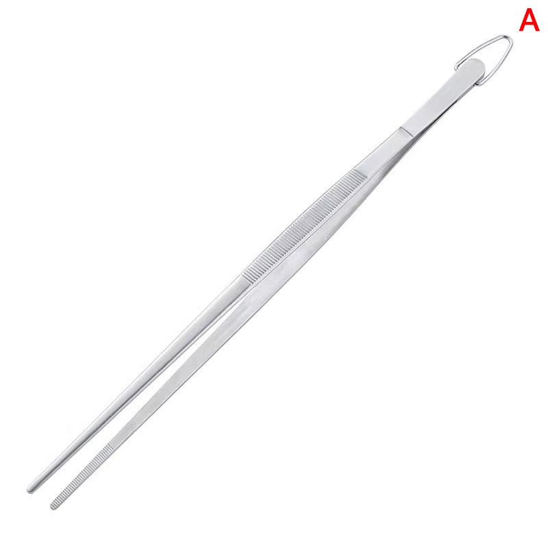 30CM Kitchen Tweezers Fine Tweezer Tongs Extra-Long Stainless Steel Cooking Tweezers for BBQ Cooking Bartending Tools