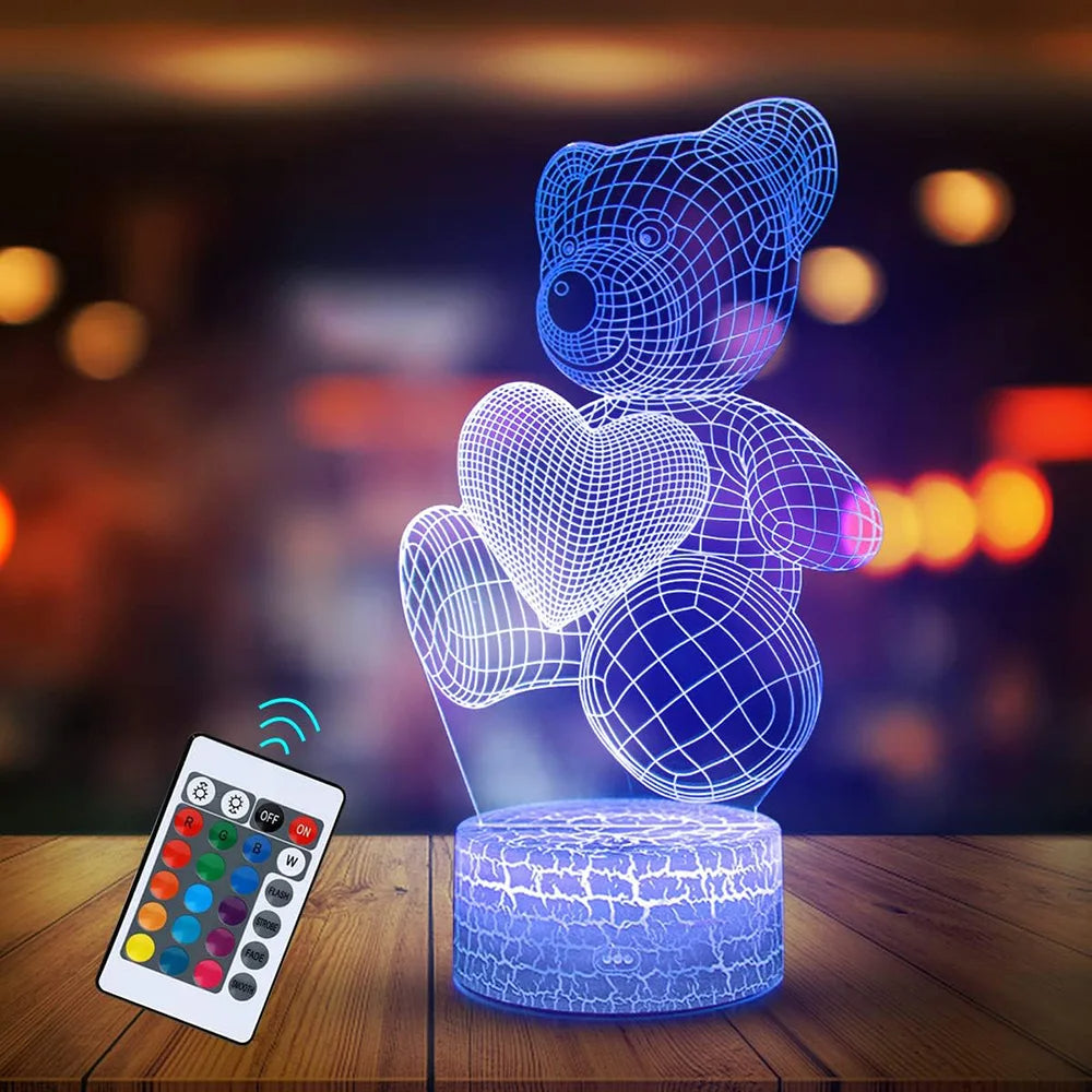 3D Acrylic LED Night Light with Remote