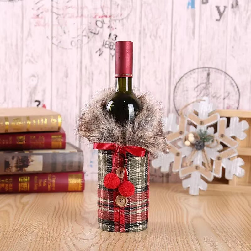 Christmas Wine Bottle Cover Merry Christmas Decorations for Home 2025 Cristmas Ornament Xmas Navidad Gifts Happy New Year 2026