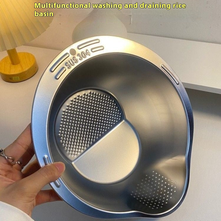 Stainless Steel Rice Washing Bowl