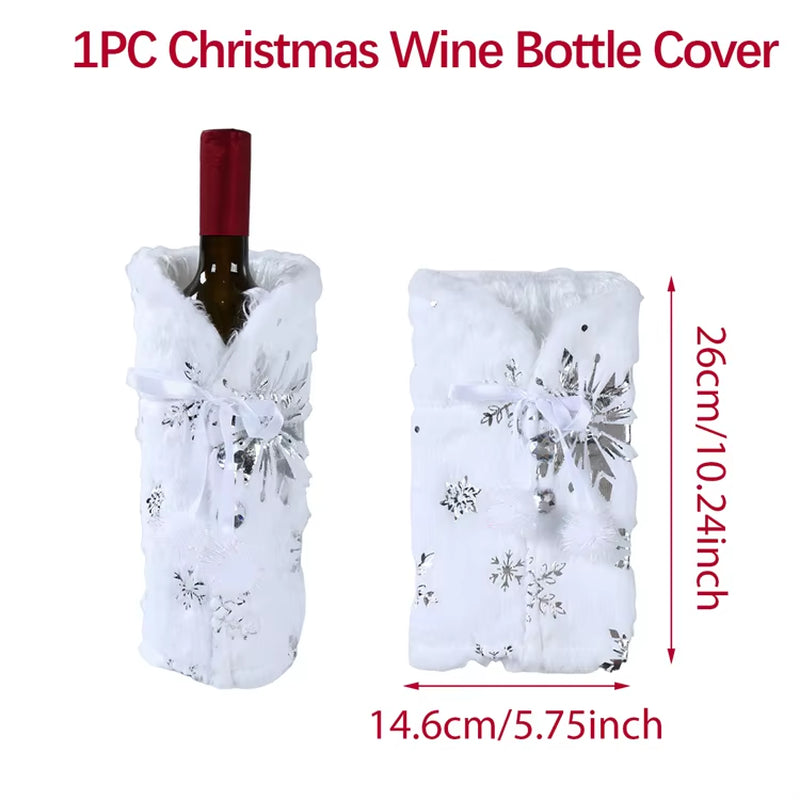 Christmas Wine Bottle Cover Merry Christmas Decorations for Home 2025 Cristmas Ornament Xmas Navidad Gifts Happy New Year 2026