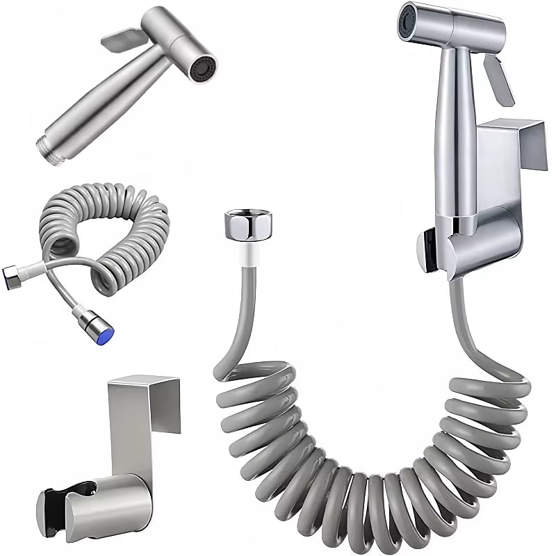 Handheld Bidet Toilet Sprayer Kit Stainless Steel Spray Gun with 3 Way Valve，Bellows Used for Personal Hygiene and Pet Bathing