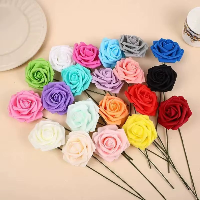 Simulated Rose Product Details Recommendation Product Details OPP Bagged Pe Rose Foam Rose with Stem and Leaves 25 Artificial Fl