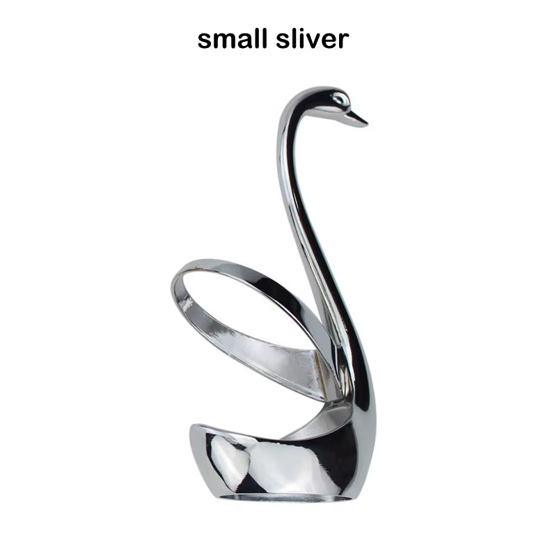 Popular Swan Shape Zinc Alloy Cutlery Holder Metal Dinnerware Base Delicate Pretty Decoration Gadget Kitchen Accessory for Home