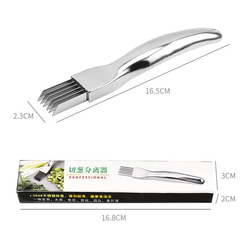 Kitchen Shred Silk the Knife Stainless Steel Chopped Green Onion Knife Curved Handle Design Food Speedy Chopper Green Onion