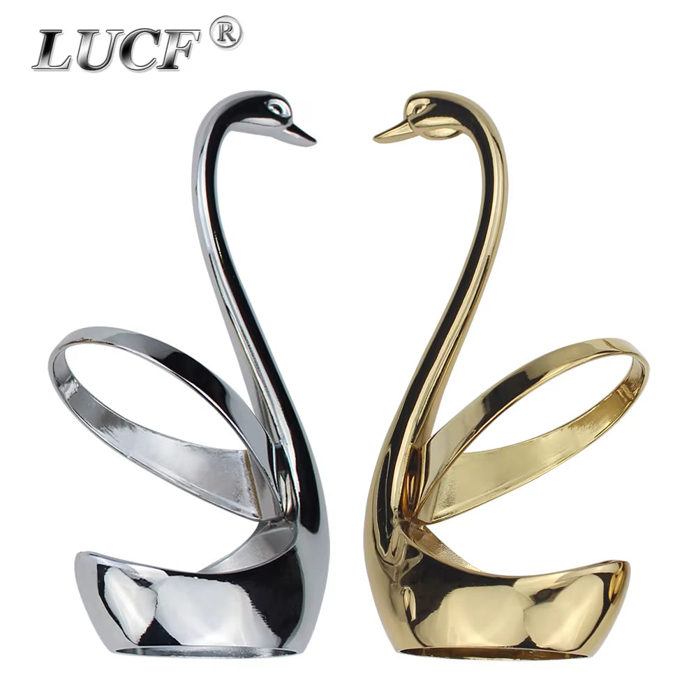 Popular Swan Shape Zinc Alloy Cutlery Holder Metal Dinnerware Base Delicate Pretty Decoration Gadget Kitchen Accessory for Home
