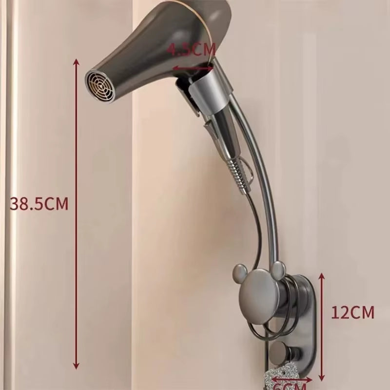 Adjustable Wall Hanging Free of Hands Universal Storage Rack Bathroom Shelf Hair Dryer Holder Bathroom Shelf without Drilling