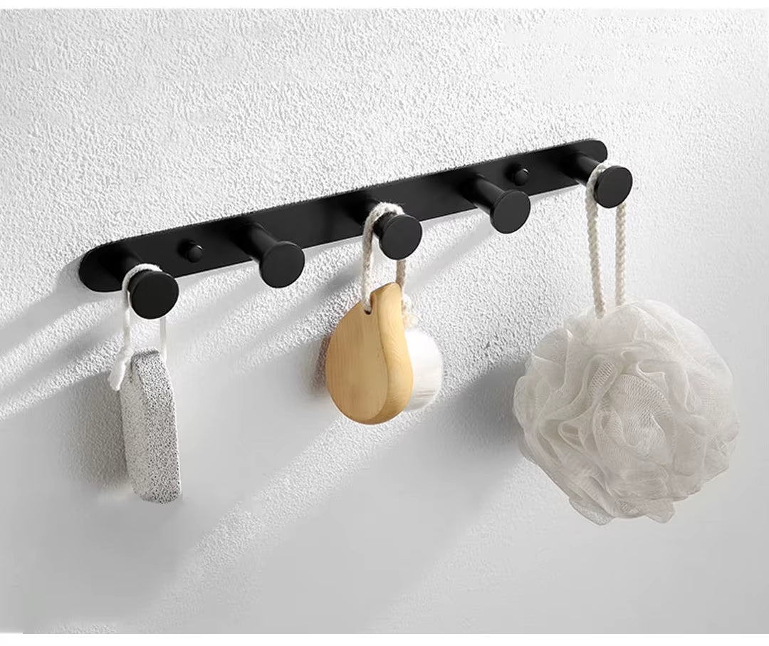 Matt Black Bathroom Accessories Set Hardware Kit Wall Mount Hand Towel Bar Rack Toilet Roll Paper Holder Robe Hook Hanger