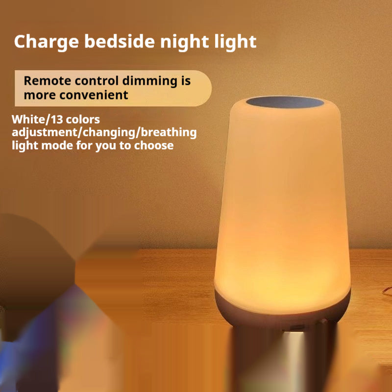 Wood Grain Touch Control LED Lamp