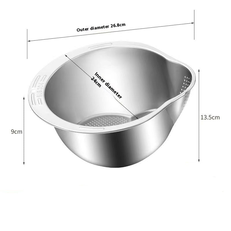 Stainless Steel Rice Washing Bowl