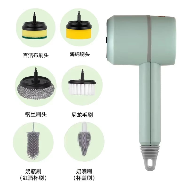 Electric Cleaning Brush Multifunctional Cleaning Cloth Steel Wire Ball Brush Kitchen Dishwashing Brush Pot Brush Shoe Brush