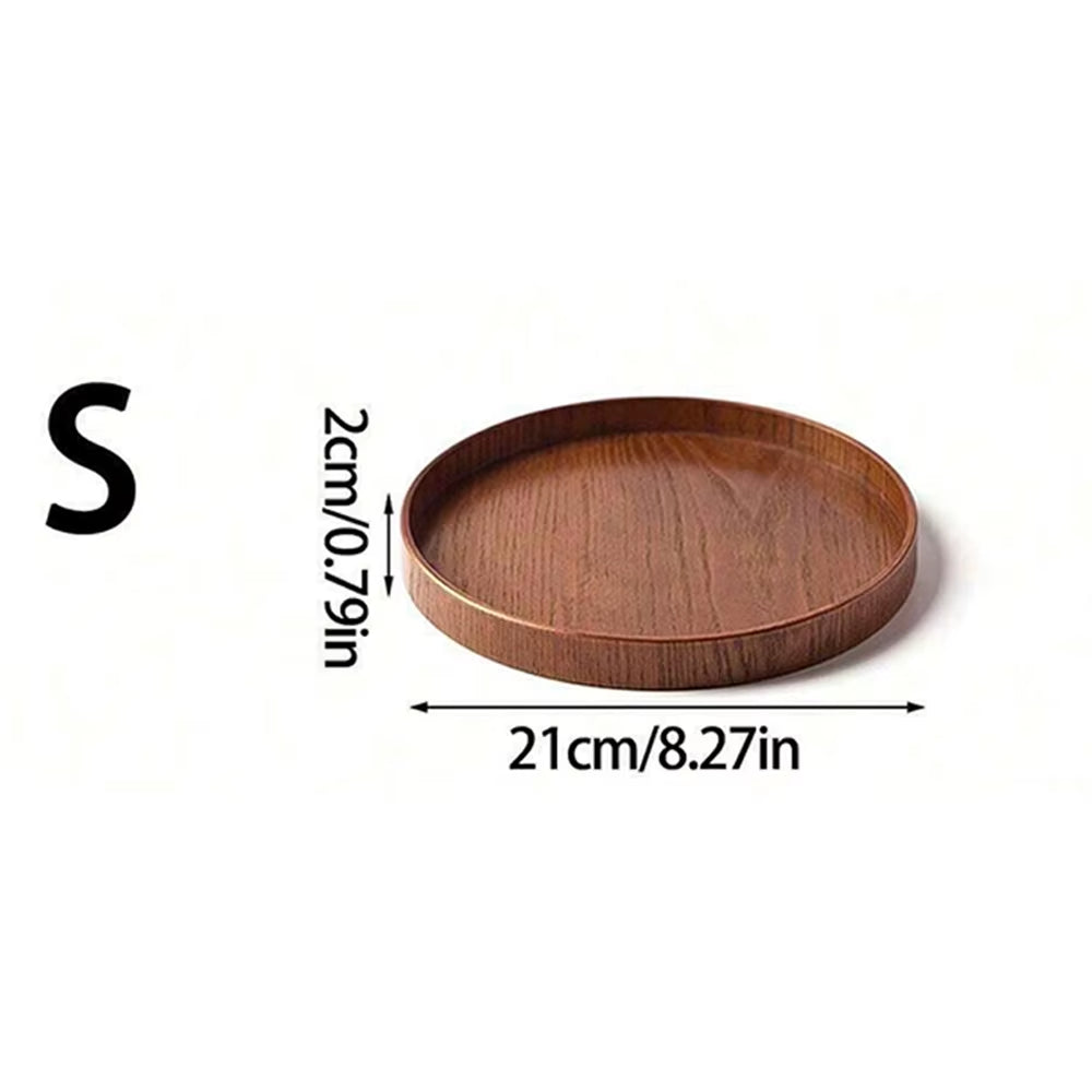 Round Wooden Serving Tray 21/27/30Cm Wood Platte Decorative Tray for Coffee Home Table Breakfast Dinner Tea Food Tray