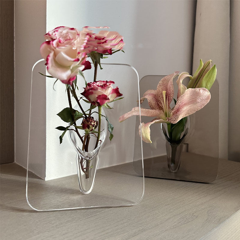 Acrylic Photo Frame Flower Vase