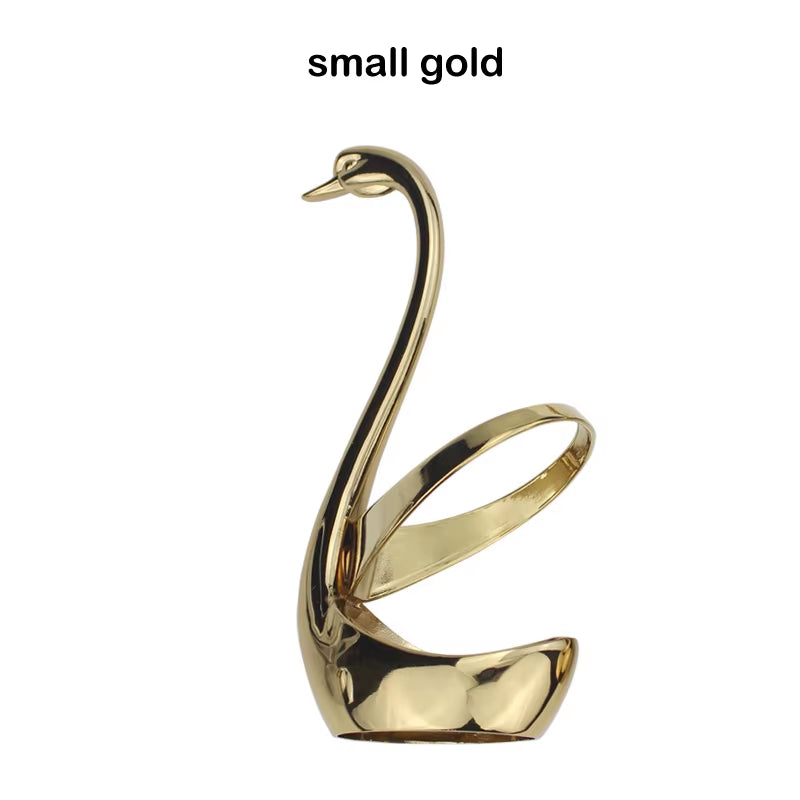 Popular Swan Shape Zinc Alloy Cutlery Holder Metal Dinnerware Base Delicate Pretty Decoration Gadget Kitchen Accessory for Home
