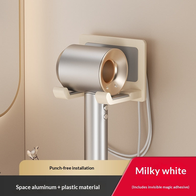 Wall-Mounted Hair Dryer Holder - Aluminum