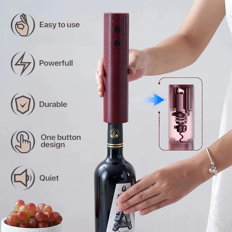 Electric Wine Bottle Opener Automatic Wine Corkscrew Rechargeable Wine Opener One-Click Button Wine Tools Bar Kitchen Products