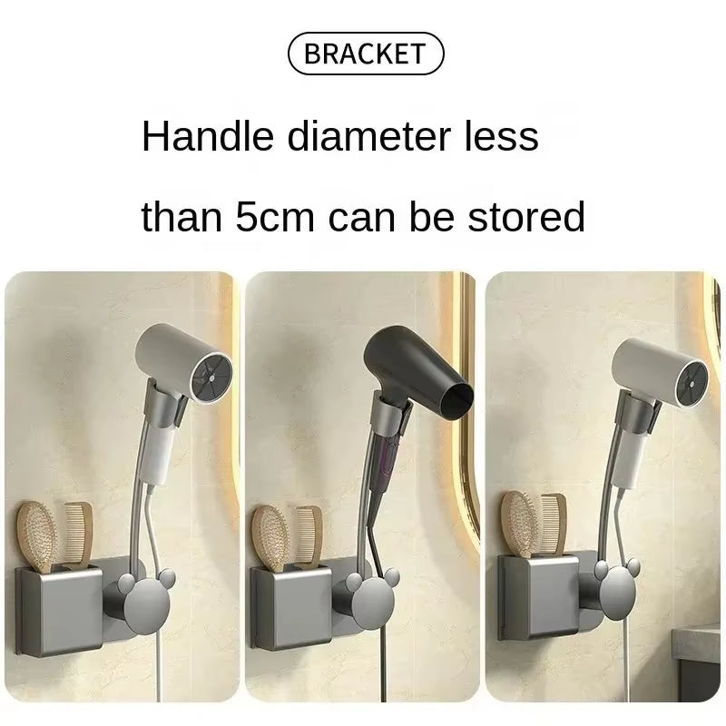 Adjustable Wall Hanging Free of Hands Universal Storage Rack Bathroom Shelf Hair Dryer Holder Bathroom Shelf without Drilling