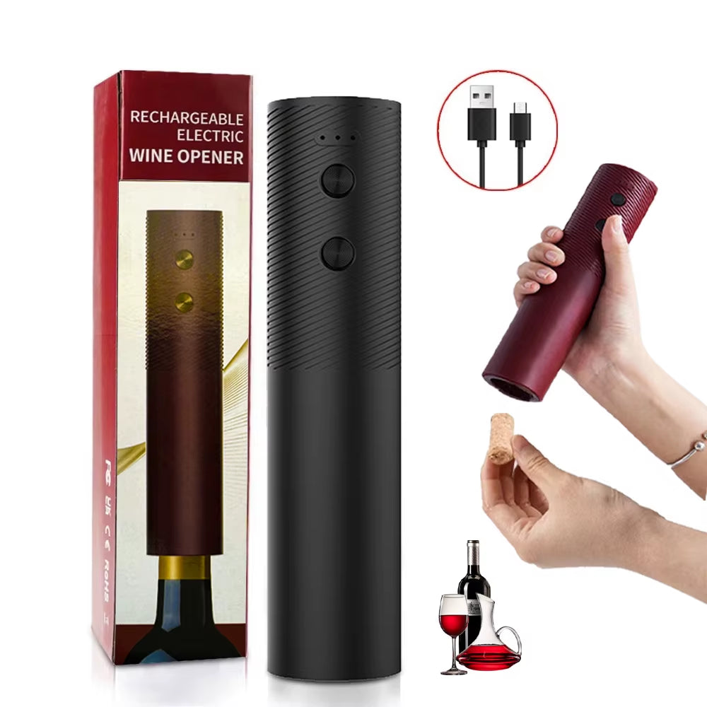 Electric Wine Bottle Opener Automatic Wine Corkscrew Rechargeable Wine Opener One-Click Button Wine Tools Bar Kitchen Products