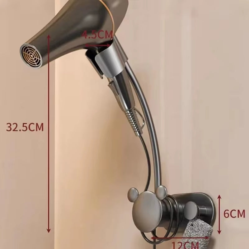 Adjustable Wall Hanging Free of Hands Universal Storage Rack Bathroom Shelf Hair Dryer Holder Bathroom Shelf without Drilling