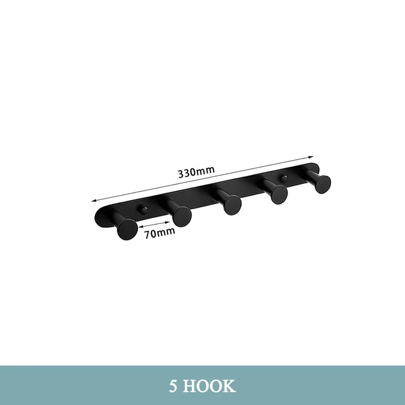 Matt Black Bathroom Accessories Set Hardware Kit Wall Mount Hand Towel Bar Rack Toilet Roll Paper Holder Robe Hook Hanger