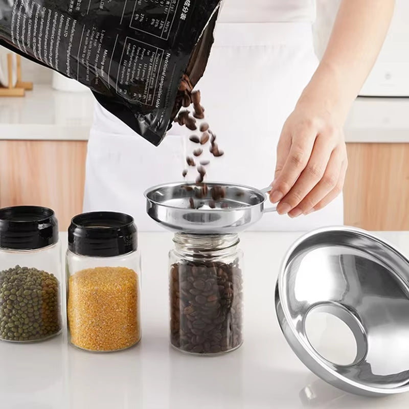 Stainless Steel Wide-Mouth Funnel Jam Salad Dressing Funnel Large Multi-Function Wine Leak Oil Leak Kitchen Accessories Gadgets