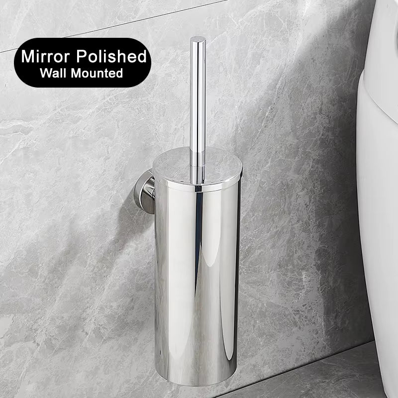 Stainless Steel Bathroom Toilet Brush Holder Accessories Black Toilet Brush Wall Mounted WC Cleaner Brush FR07