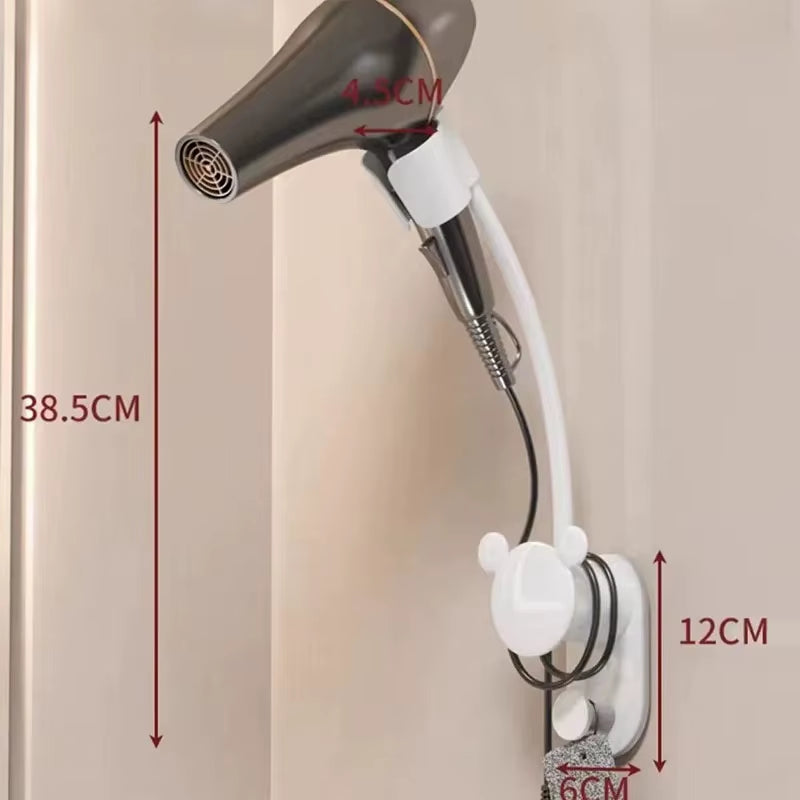 Adjustable Wall Hanging Free of Hands Universal Storage Rack Bathroom Shelf Hair Dryer Holder Bathroom Shelf without Drilling