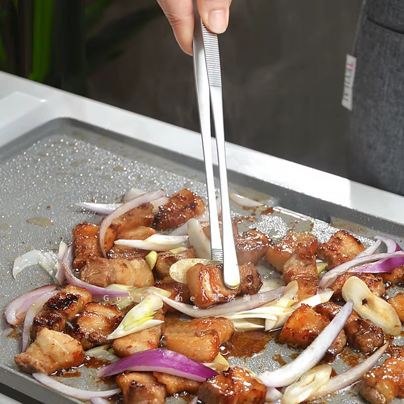 30CM Kitchen Tweezers Fine Tweezer Tongs Extra-Long Stainless Steel Cooking Tweezers for BBQ Cooking Bartending Tools