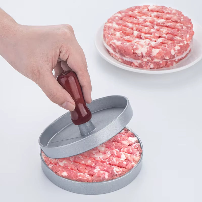 Circular Burger Mold Burger Press Non-Stick Meat Pie Machine Home Food Mold Kit Small Tool with 100 Meat Pie Paper