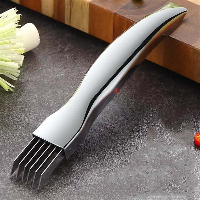 Kitchen Shred Silk the Knife Stainless Steel Chopped Green Onion Knife Curved Handle Design Food Speedy Chopper Green Onion