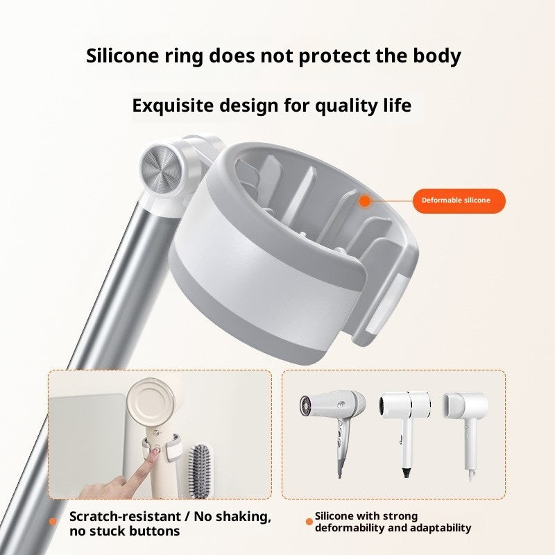 White Plastic Hair Dryer Wall Holder