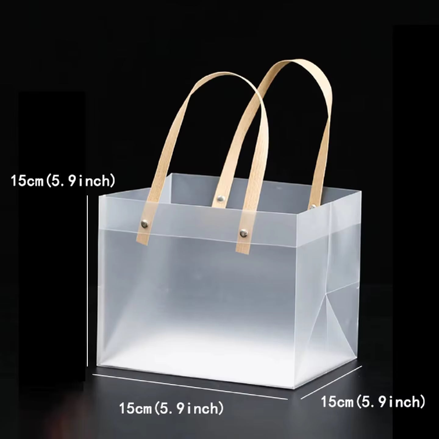 10PCS Transparent Frosted Plastic Handbag Made of High Quality Plastic with Simple and Fashionable Style Transparent Frosted