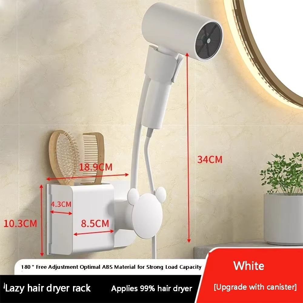 Adjustable Wall Hanging Free of Hands Universal Storage Rack Bathroom Shelf Hair Dryer Holder Bathroom Shelf without Drilling
